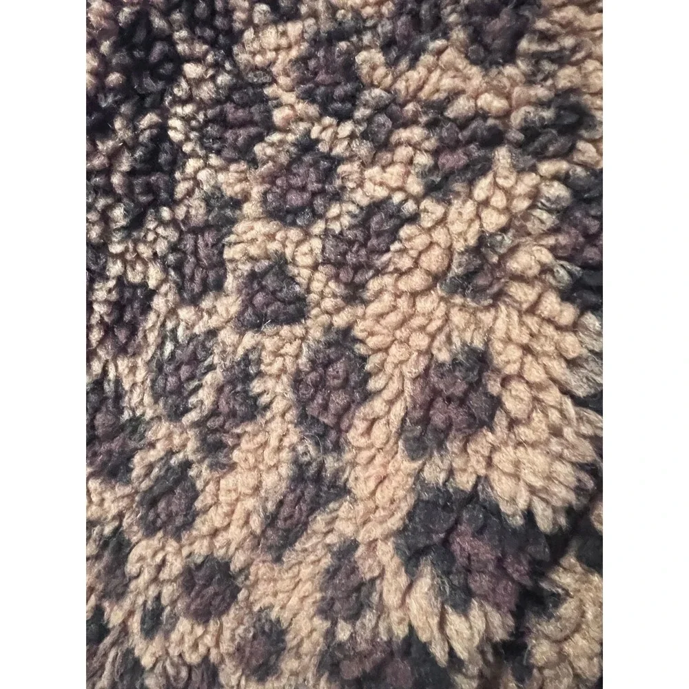 BB Dakota Leopard Print Faux‎ Fur Cozy Zip Up Jacket XS